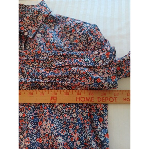J. Crew x Liberty Fabric cotton floral buttondown blouse shirt womens 00 preppy - Picture 8 of 9